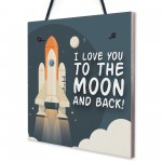 Novelty Friendship To The Moon And Back Hanging Plaque BFF Gift