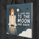 Novelty Friendship To The Moon And Back Hanging Plaque BFF Gift