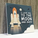 Novelty Friendship To The Moon And Back Hanging Plaque BFF Gift