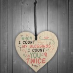 Count My Blessings Heart Friendship Sign Best Friend Plaque Gift