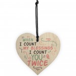 Count My Blessings Heart Friendship Sign Best Friend Plaque Gift