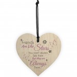 Friends Like Stars Friendship Sign Best Wooden Heart Plaque Gift