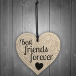 Friendship Best Friends Forever Sign Hanging Wooden Shabby Heart