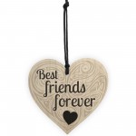 Friendship Best Friends Forever Sign Hanging Wooden Shabby Heart