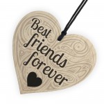 Friendship Best Friends Forever Sign Hanging Wooden Shabby Heart