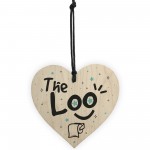 Shabby Chic The LOO Hanging Wooden Heart Home Toilet Plaque Sign