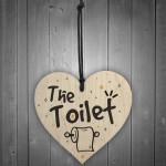 Shabby Chic The Toilet Hanging Wooden Heart Home Toilet Plaque