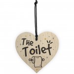 Shabby Chic The Toilet Hanging Wooden Heart Home Toilet Plaque