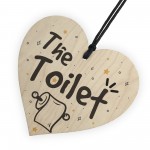 Shabby Chic The Toilet Hanging Wooden Heart Home Toilet Plaque