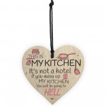 Shabby Chic This Is My Kitchen Hanging Wooden Heart Funny Gift