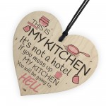 Shabby Chic This Is My Kitchen Hanging Wooden Heart Funny Gift