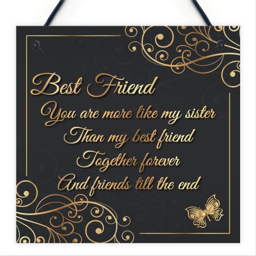 Best Friends Friends Till The End Hanging Plaque Friendship Gift