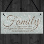 Family Branches House Warming Plaque Hanging Home Sign Gift