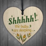 Funny The Bulbs Are Sleeping Wooden Hanging Heart Shed Sign GIFT