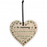 In Memory Wooden Heart Family Memorial Mum Dad Nan Grandad Sign