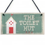 The Toilet Hut Shabby Chic Bathroom Sign Seaside Plaques Gifts