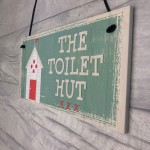 The Toilet Hut Shabby Chic Bathroom Sign Seaside Plaques Gifts