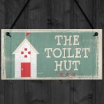 The Toilet Hut Shabby Chic Bathroom Sign Seaside Plaques Gifts