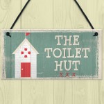 The Toilet Hut Shabby Chic Bathroom Sign Seaside Plaques Gifts