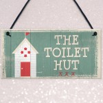 The Toilet Hut Shabby Chic Bathroom Sign Seaside Plaques Gifts