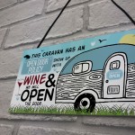 Open Door Policy Caravan Hanging Plaque Novelty Chic Camping Art