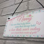 Nanny Heart Of Gold Birthday Gift Sign Cute Nan Nanny Keepsake