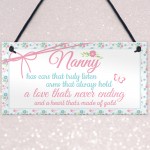 Nanny Heart Of Gold Birthday Gift Sign Cute Nan Nanny Keepsake