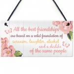 Friendship Sign Best Friend Hanging Plaque Thank You Gift Chic 