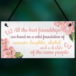 Friendship Sign Best Friend Hanging Plaque Thank You Gift Chic 