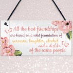 Friendship Sign Best Friend Hanging Plaque Thank You Gift Chic 