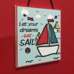 Set Sail Chic Signs Sailing Nautical Seaside Plaques Boat Gifts