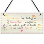 Wonderful Teacher Leaving Nursery Preschool Thankyou Plaque Gift