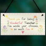 Wonderful Teacher Leaving Nursery Preschool Thankyou Plaque Gift