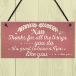 Nan Love You All Hanging Plaque Nanny Grandma Birthday Gift SIGN