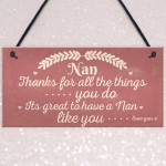 Nan Love You All Hanging Plaque Nanny Grandma Birthday Gift SIGN