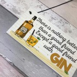 Friend With GIN Party Drink Gift Cocktail Novelty Hanging Plaque