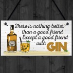 Friend With GIN Party Drink Gift Cocktail Novelty Hanging Plaque