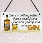 Friend With GIN Party Drink Gift Cocktail Novelty Hanging Plaque