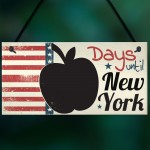 Countdown New York Holiday Plaque Chalkboard Signs Family Gifts