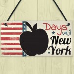 Countdown New York Holiday Plaque Chalkboard Signs Family Gifts