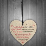 True Friends Friendship Sign Plaque Gift Shabby Chic Wood Heart