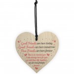 True Friends Friendship Sign Plaque Gift Shabby Chic Wood Heart