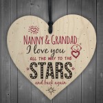 Love You Nanny & Grandad Wooden Heart Wall Plaque Keepsake Gift