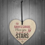 Love You Nanny & Grandad Wooden Heart Wall Plaque Keepsake Gift