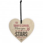 Love You Nanny & Grandad Wooden Heart Wall Plaque Keepsake Gift