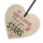 Love You Nanny & Grandad Wooden Heart Wall Plaque Keepsake Gift