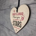 Love You Nanny & Grandad Wooden Heart Wall Plaque Keepsake Gift