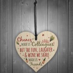 Colleagues Fun, Laughter & Wine Novelty Wood Heart Leaving Gift