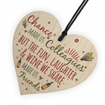 Colleagues Fun, Laughter & Wine Novelty Wood Heart Leaving Gift