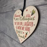 Colleagues Fun, Laughter & Wine Novelty Wood Heart Leaving Gift